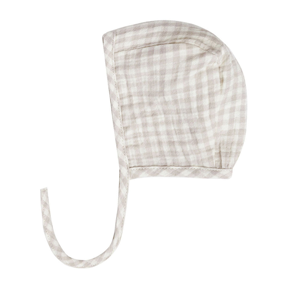 Quincy Mae Baby Bonnet | Silver Gingham