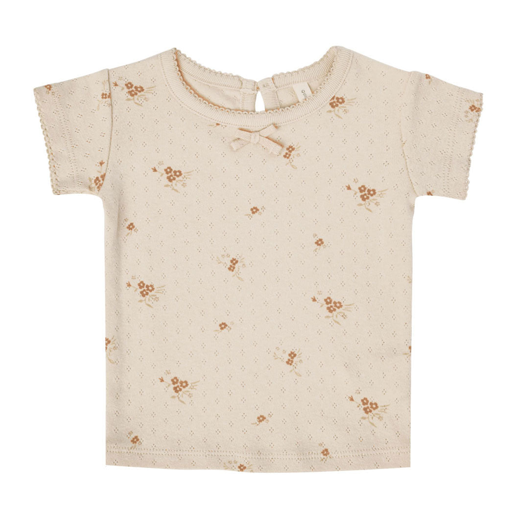 Quincy Mae Pointelle Tee | Ditsy Clay