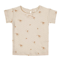 Quincy Mae Pointelle Tee | Ditsy Clay
