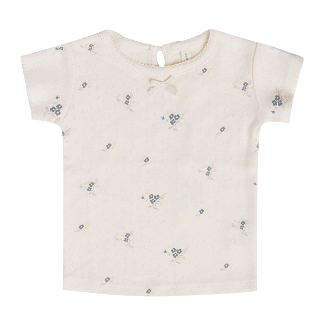 Quincy Mae Pointelle Tee | Ditsy Ocean