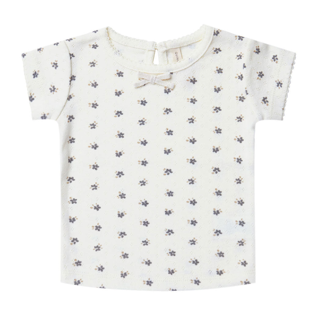 Quincy Mae Pointelle Tee | Ivory