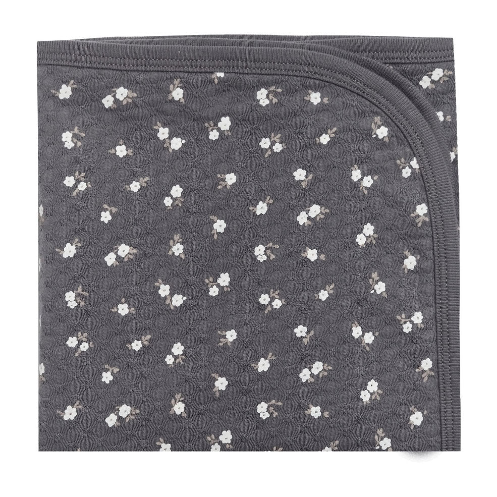 Quincy Mae  Dark Floral Pointelle Baby Blanket