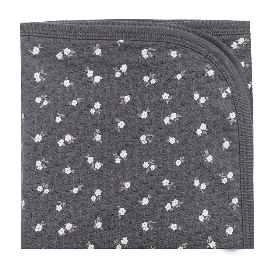 Quincy Mae  Dark Floral Pointelle Baby Blanket