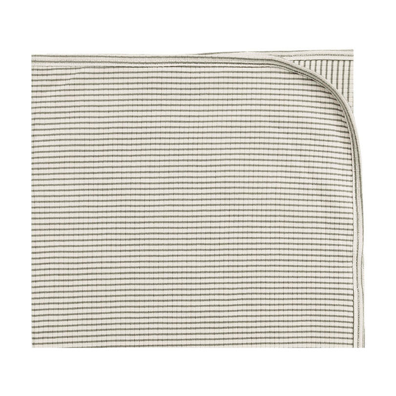 Quincy Mae Ribbed Baby Blanket | Fern Stripe