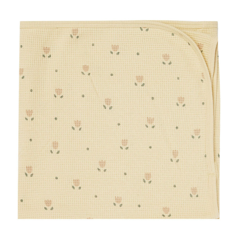 Quincy Mae Dutch Floral Waffle Baby Blanket
