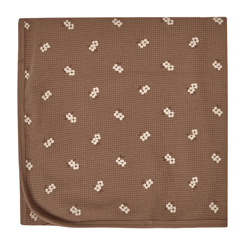 Quincy Mae Waffle Baby Blanket | Cocoa Floral