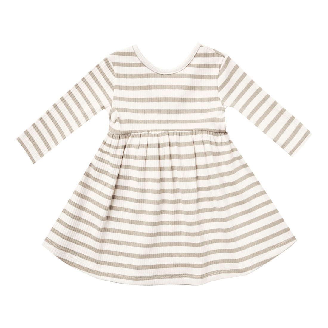 Quincy Mae  Ash Stripe Ribbed Longsleeve Dress