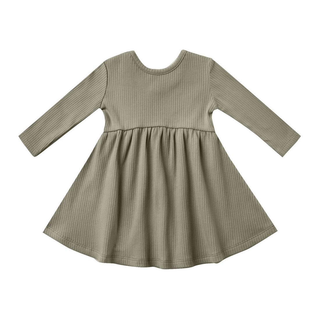 Quincy Mae Ribbed Long Sleeve Dress | Fern