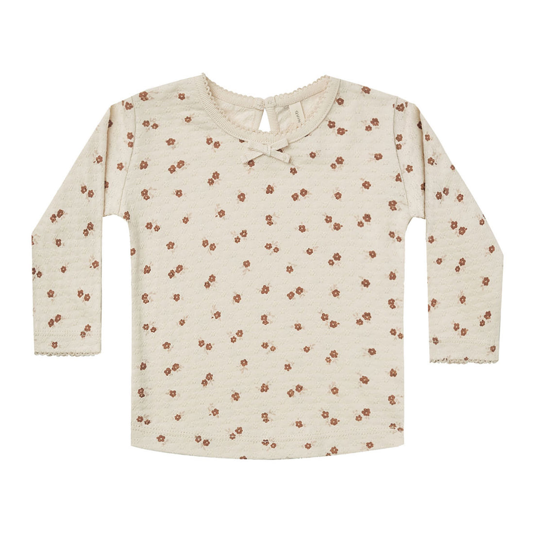 Quincy Mae  Petite Floral Pointelle Longsleeve Tee