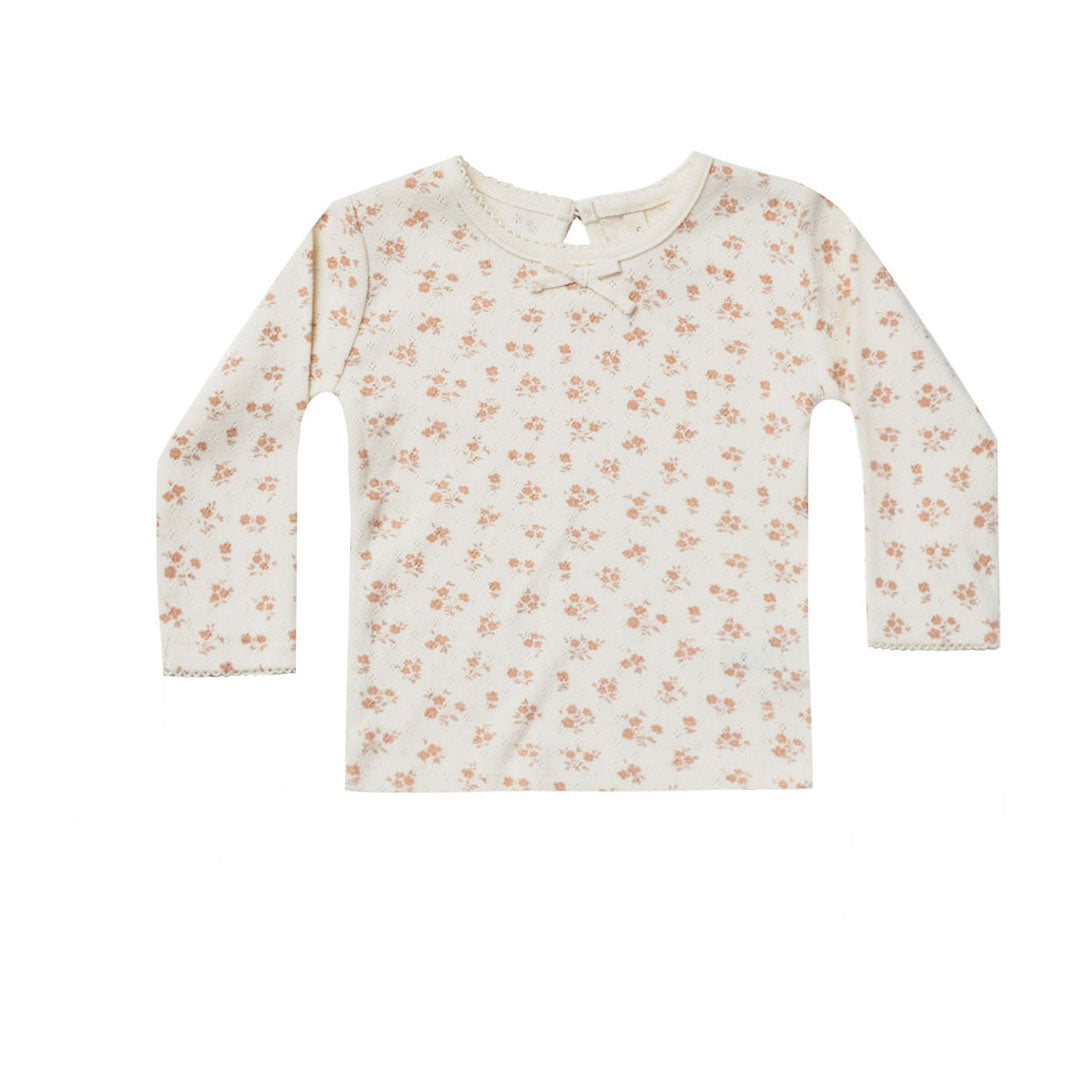 Quincy Mae Pointelle Long Sleeve Tee | Blush Floral