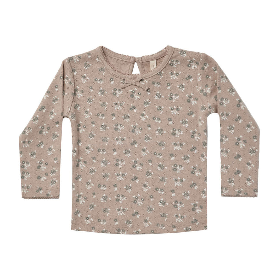 Quincy Mae Pointelle Long Sleeve Tee | Truffle Floral