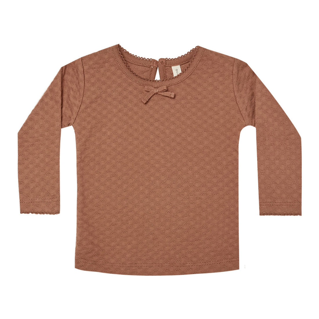 Quincy Mae  Clay Pointelle Longsleeve Tee