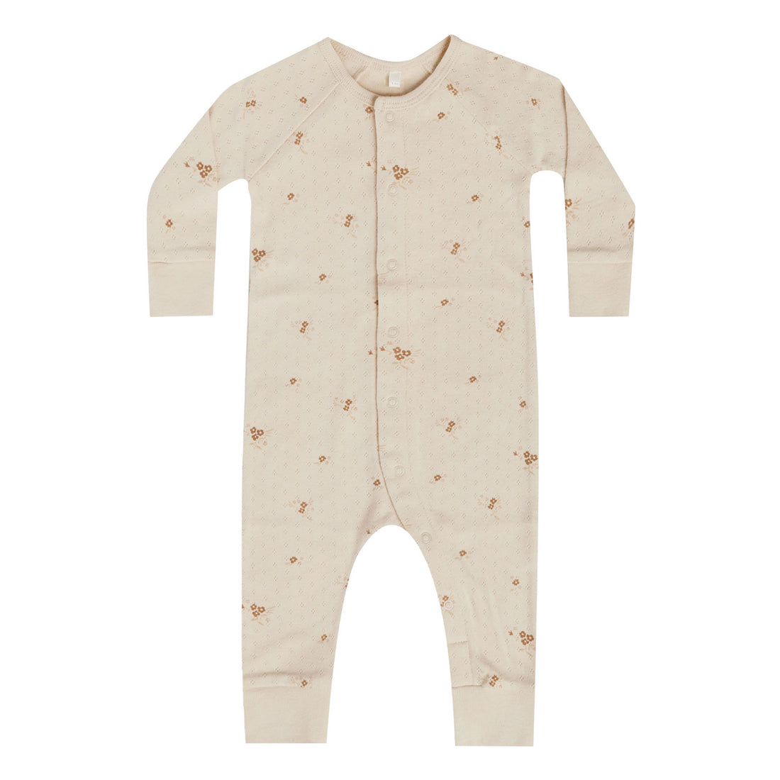 Quincy Mae Pointelle Long Sleeve Romper | Ditsy Clay