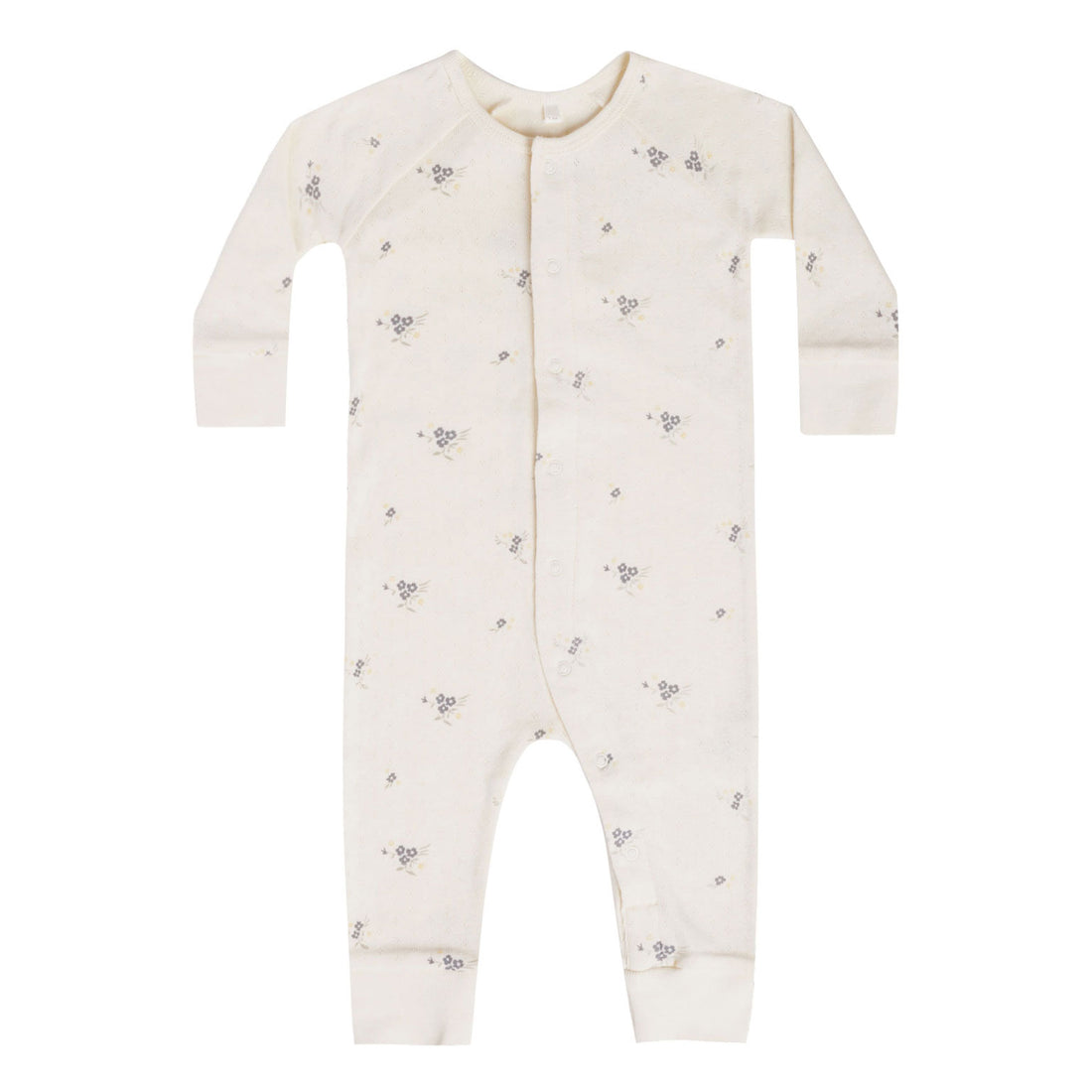 Quincy Mae Pointelle Long Sleeve Romper | Ditsy Ocean