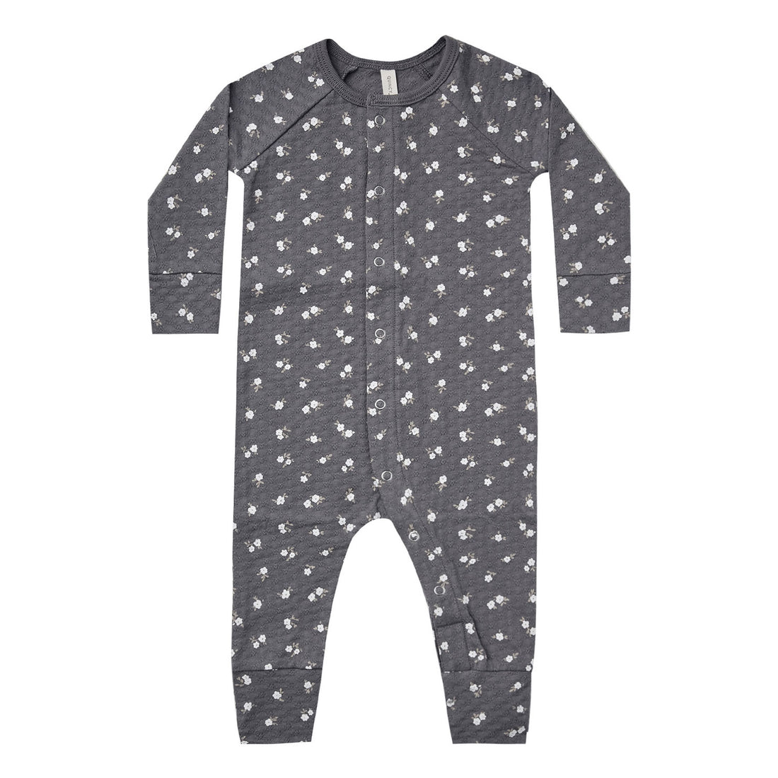 Quincy Mae  Dark Floral Pointelle Longjohn