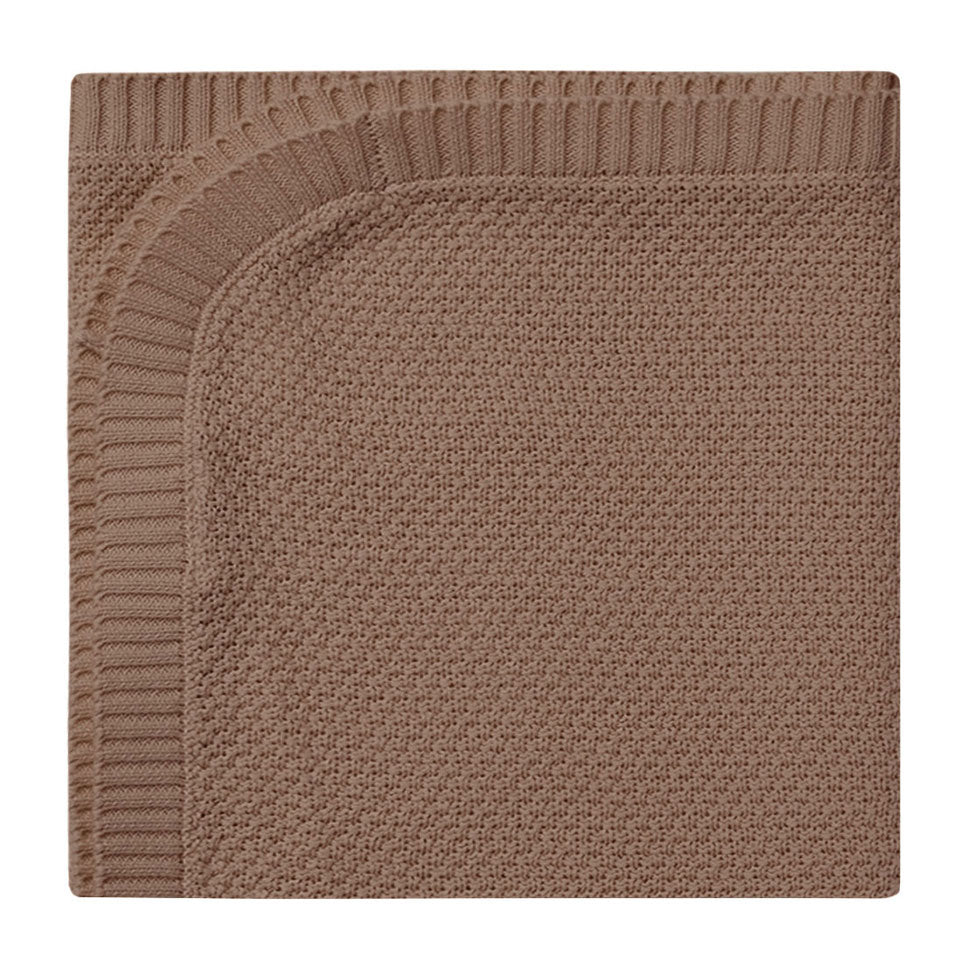 Quincy Mae Knit Baby Blanket | Cocoa
