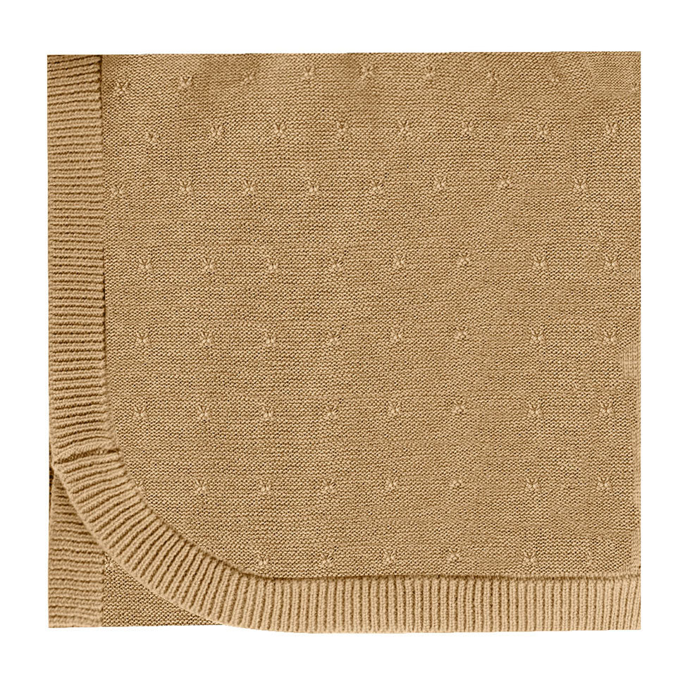 Quincy Mae Knit Baby Blanket | Honey