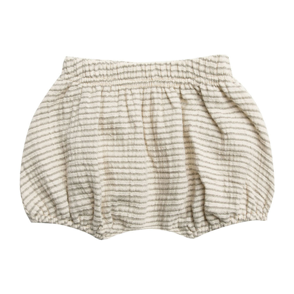 Quincy Mae Woven Bloomers-Basil Stripe