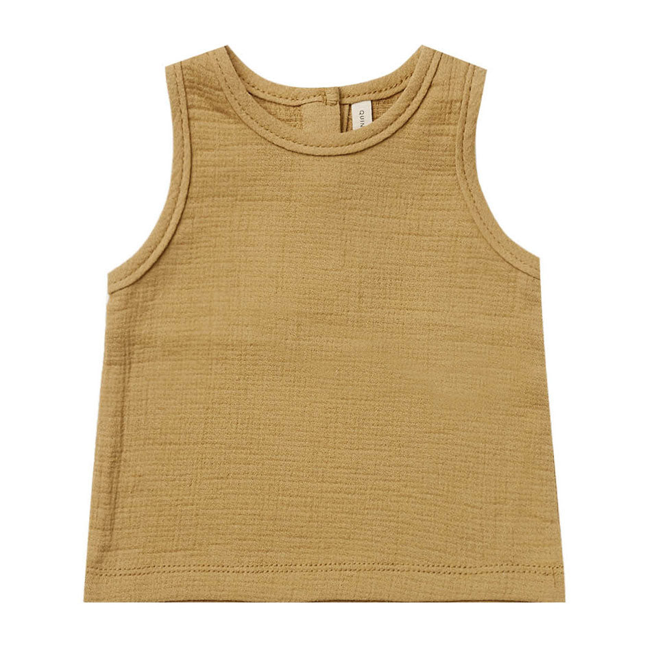 Quincy Mae Gold Woven Tank