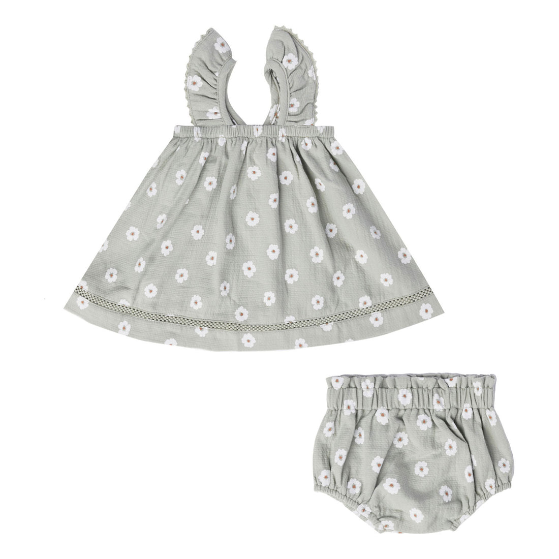 Quincy Mae Petunia Ruffle Tank Dress + Bloomer Set