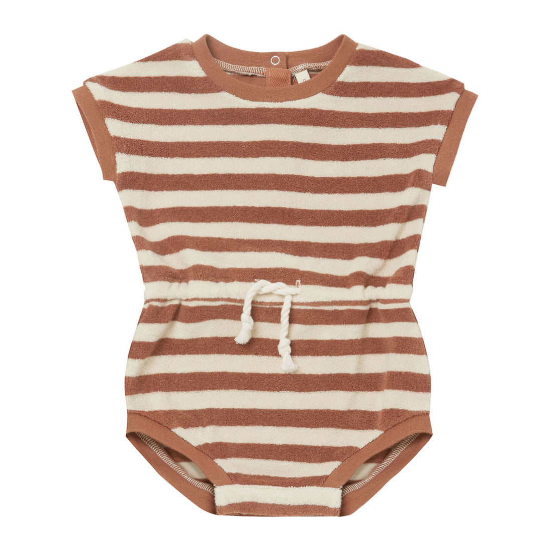 Quincy Mae Terry Retro Romper | Amber-Stripe