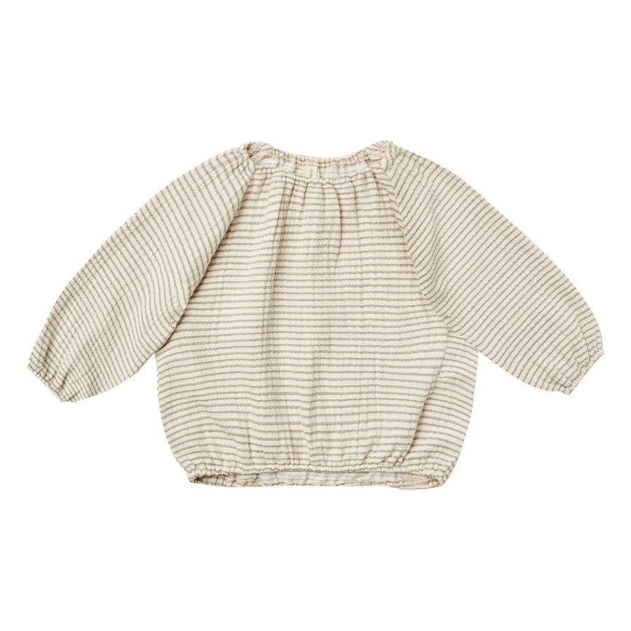 Quincy Mae Cinch Longsleeve Tee-Basil Stripe