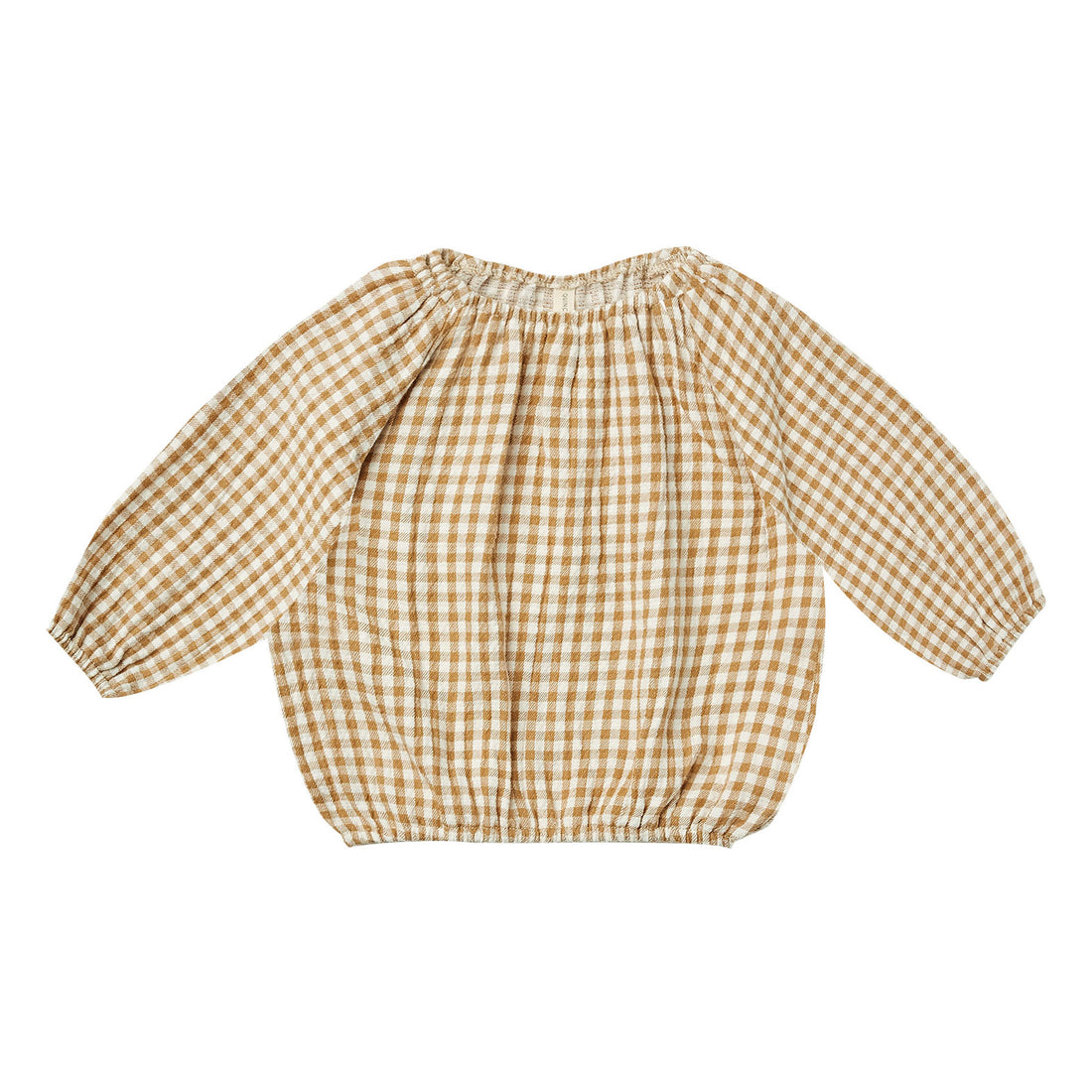 Quincy Mae Cinch Longsleeve Tee-Honey Gingham