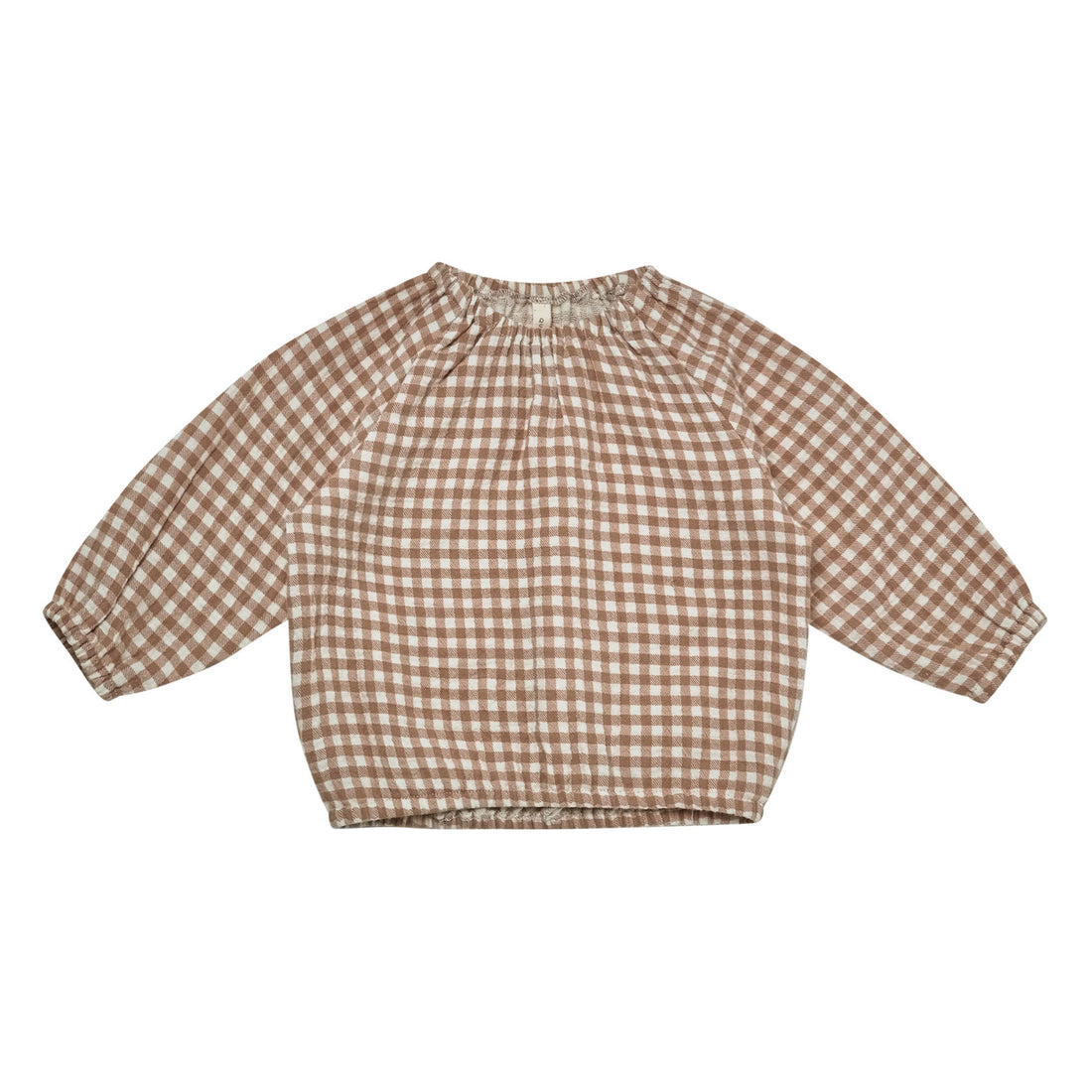 Quincy Mae Cinch Long Sleeve Tee | Cocoa Gingham