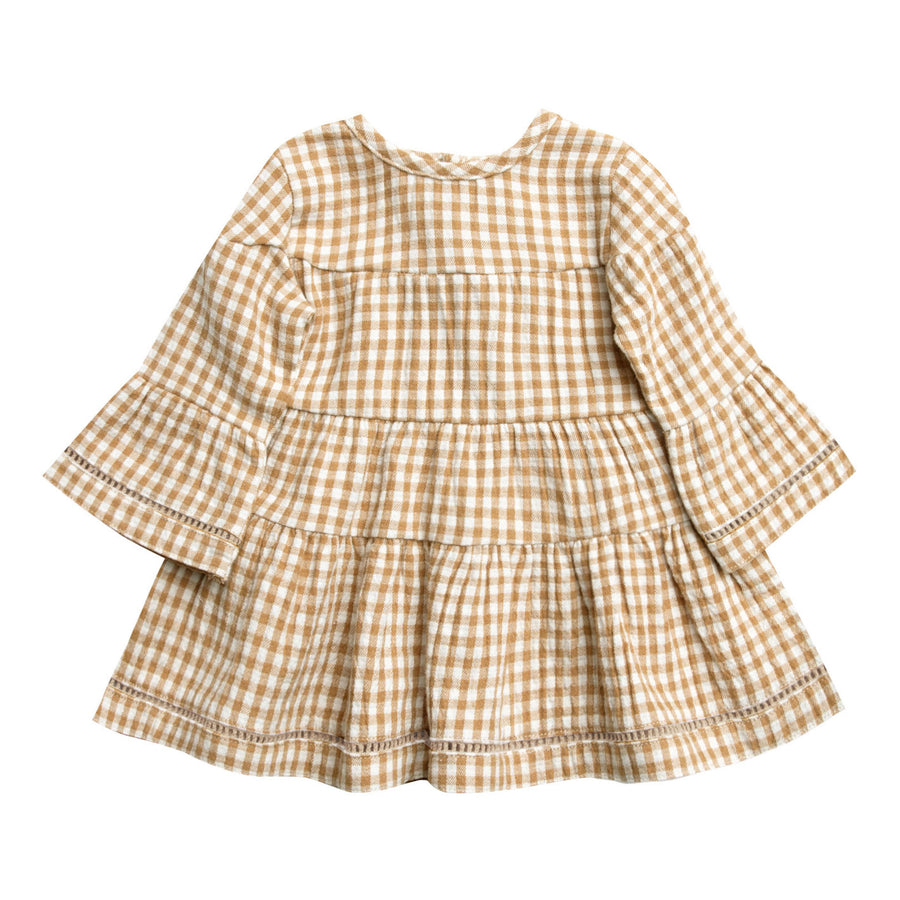Quincy Mae Belle Dress-Honey Gingham