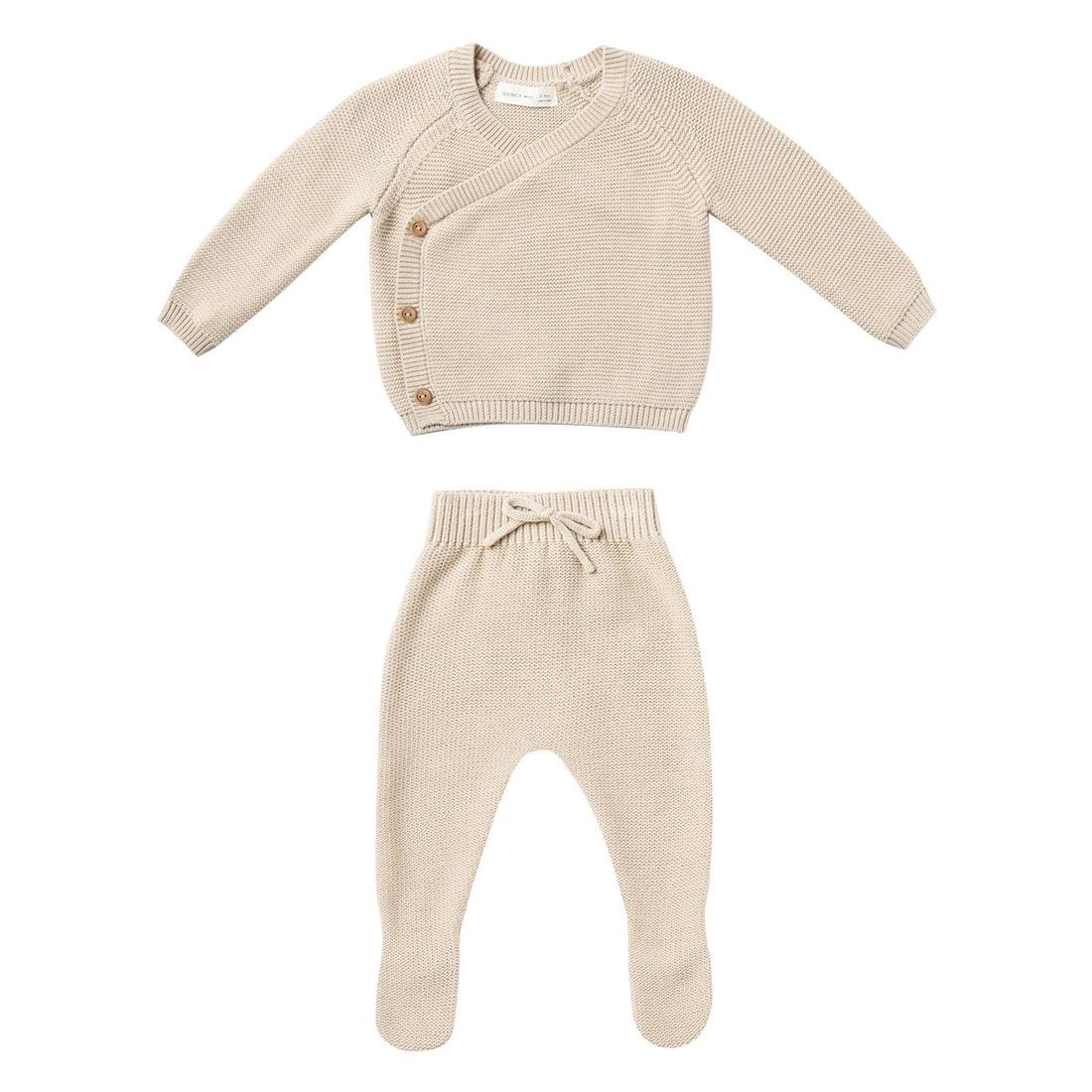 Quincy Mae  Natural Knit Wrap Top + Pant Set