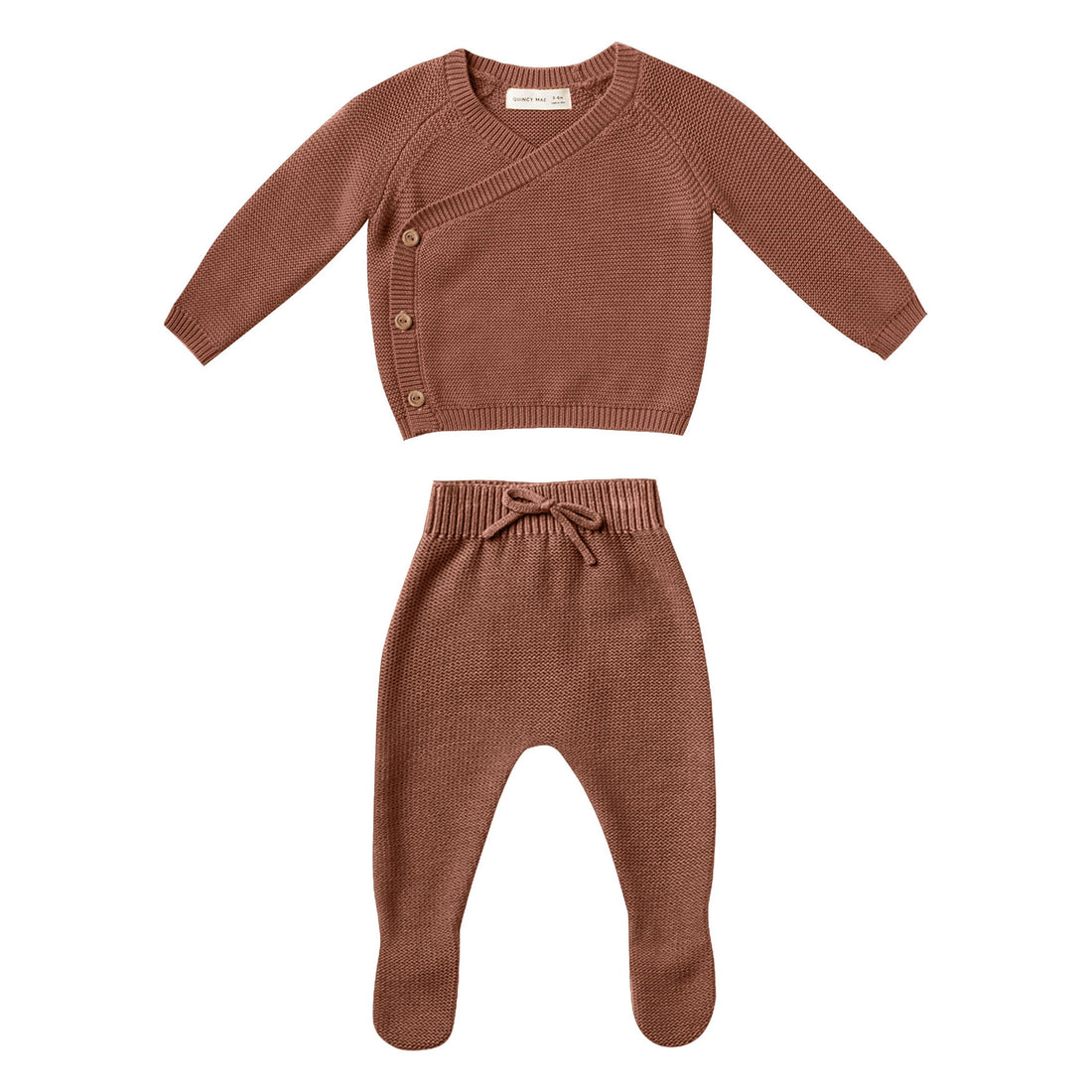 Quincy Mae  Clay Knit Wrap Top + Pant Set