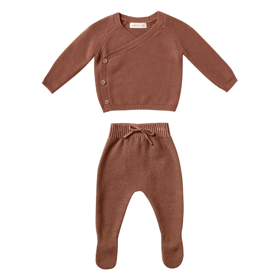 Quincy Mae  Clay Knit Wrap Top + Pant Set