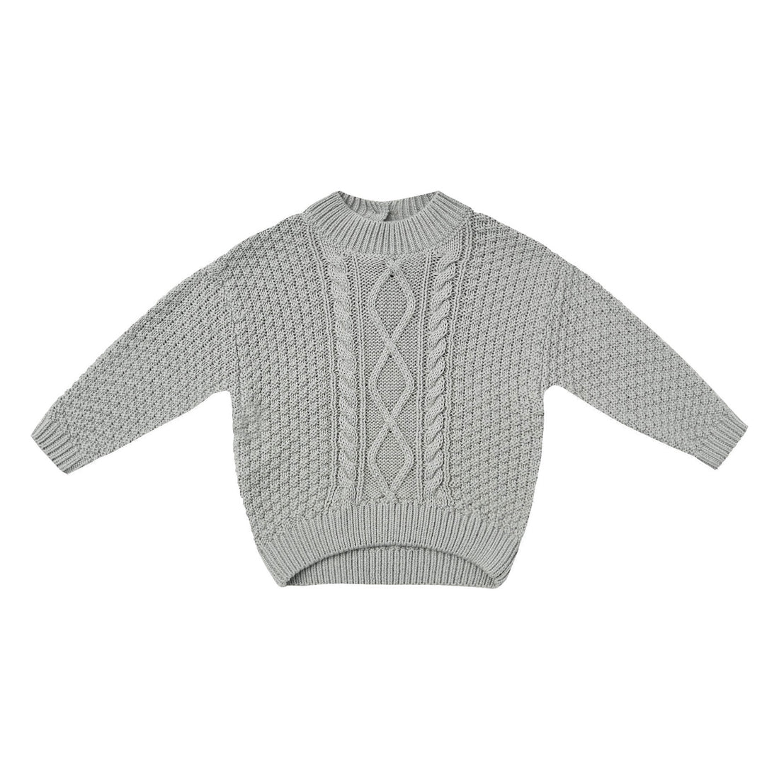 Quincy Mae  Dusty Blue Cable Knit Sweater