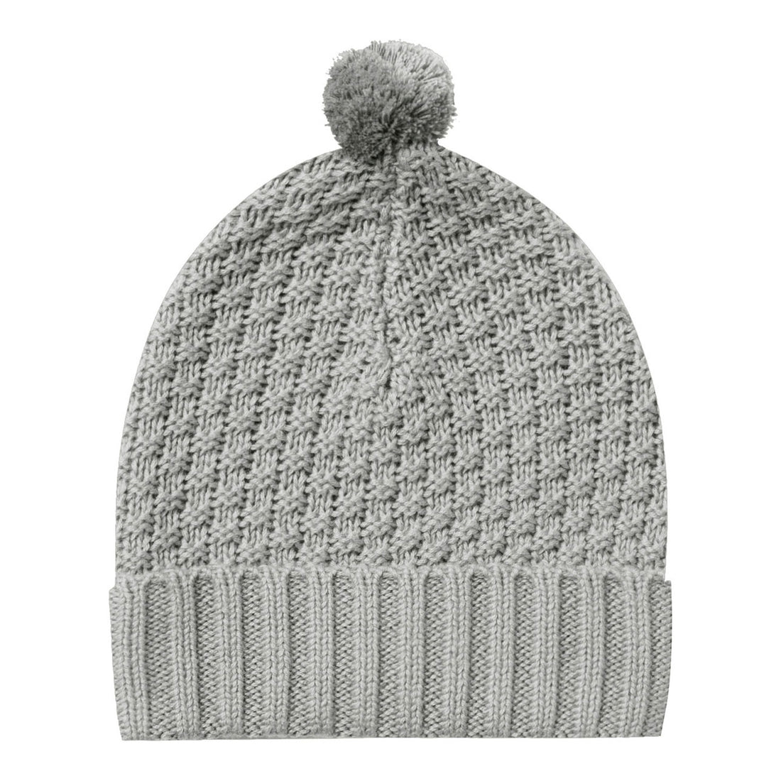 Quincy Mae  Dusty Blue Knit Pom Beanie
