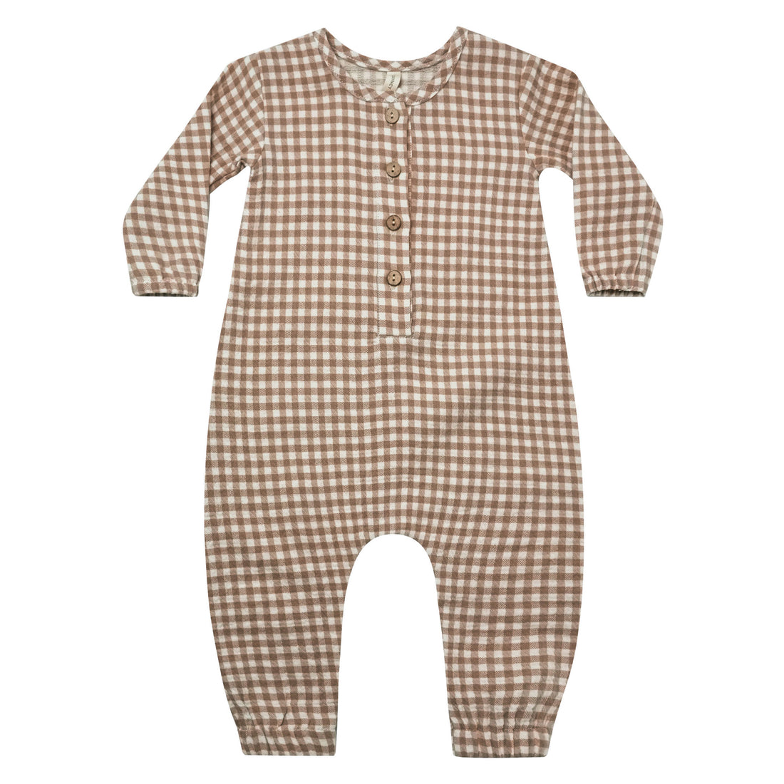 Quincy Mae Woven Jumpsuit | Cocoa Gingham