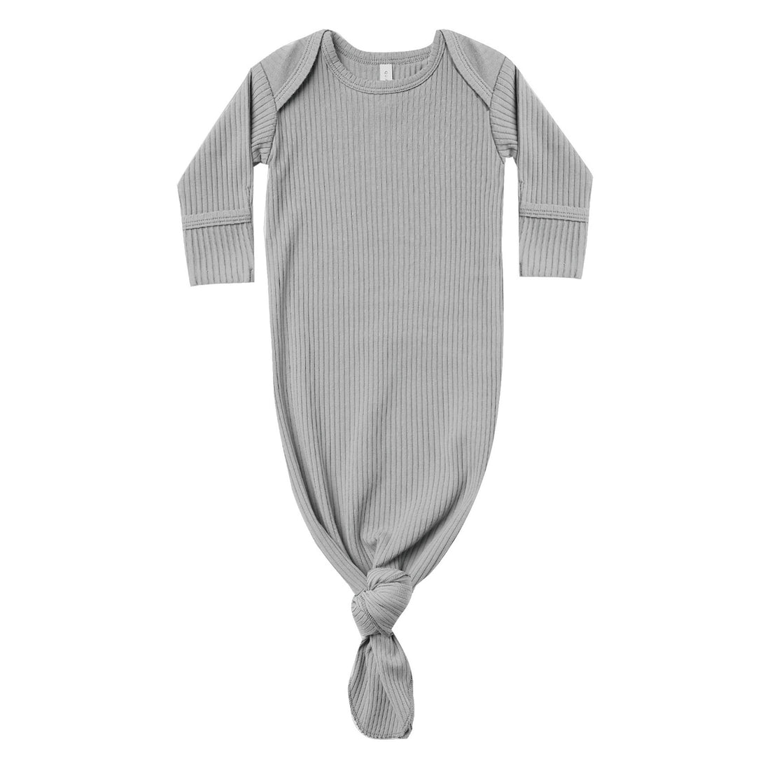 Quincy Mae  Dusty Blue Ribbed Knotted Baby Gown