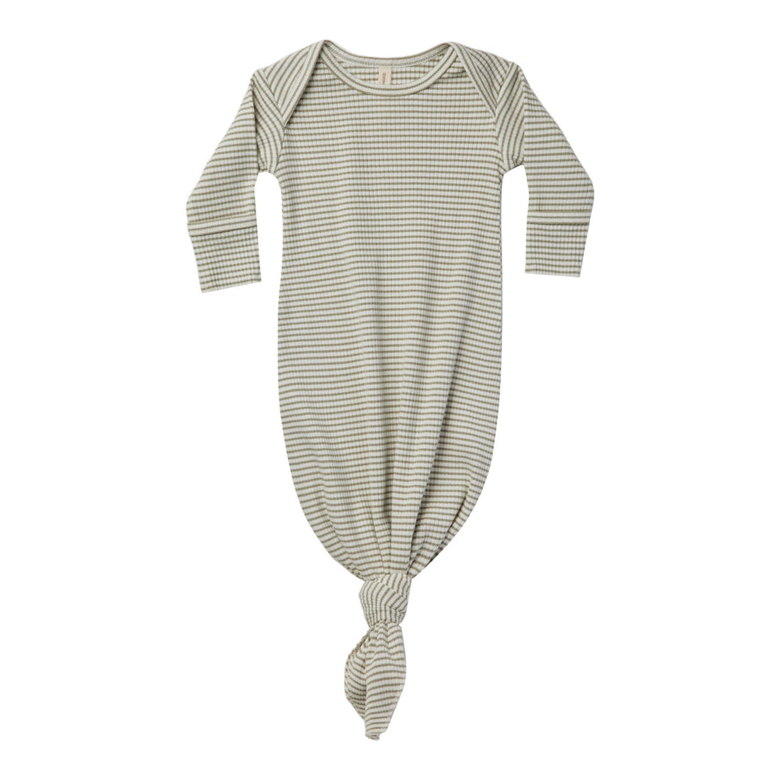 Quincy Mae Knotted Baby Gown | Fern Stripe