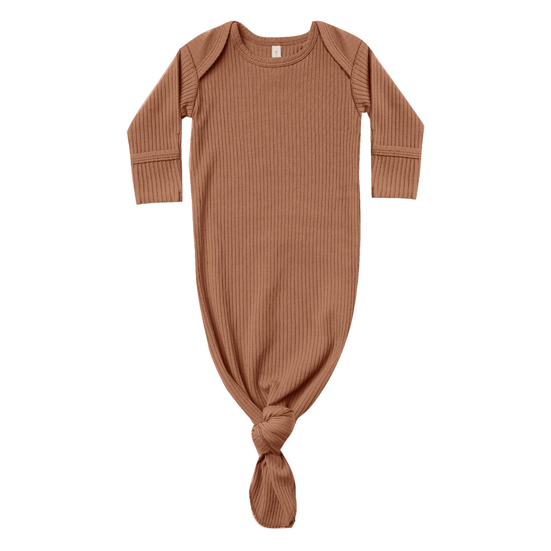 Quincy Mae  Clay Ribbed Knotted Baby Gown