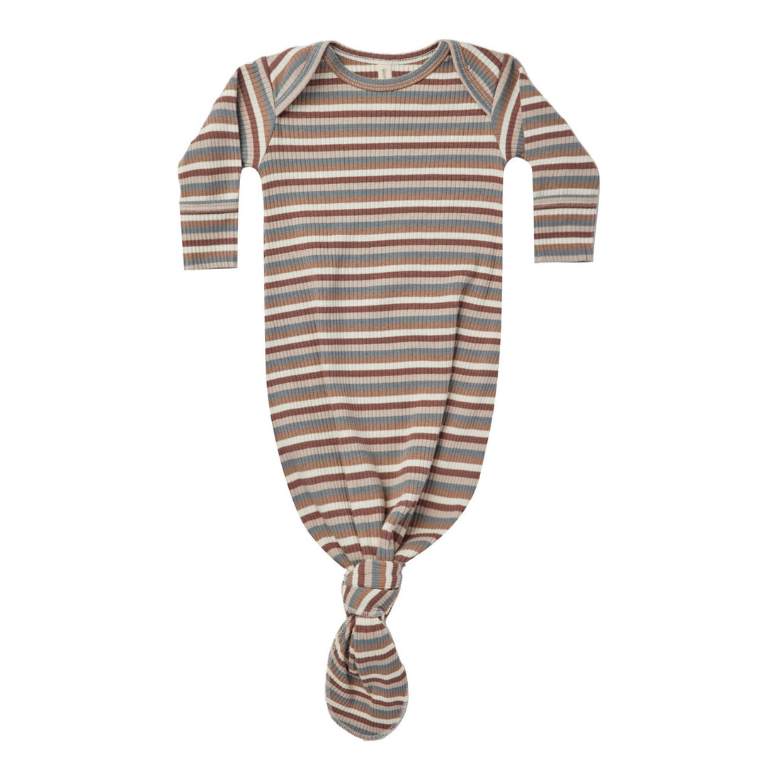 Quincy Mae Knotted Baby Gown | Autumn Stripe
