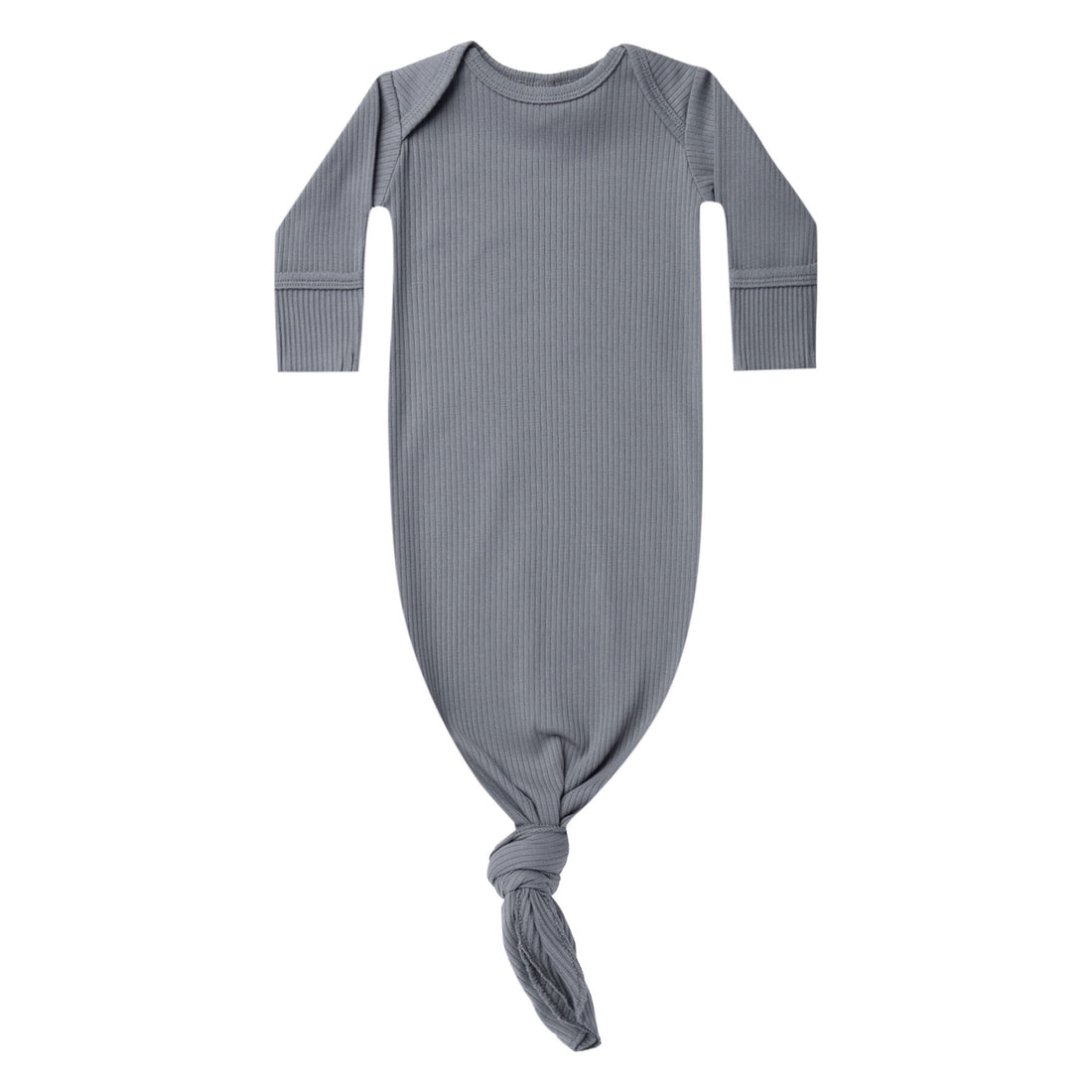 Quincy Mae Knotted Baby Gown | Washed-Indigo
