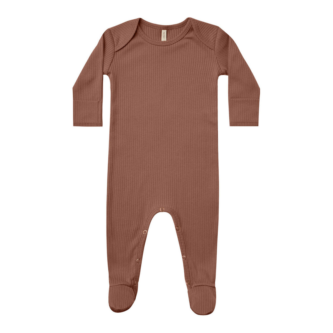 Quincy Mae Ribbed Footie | Pecan