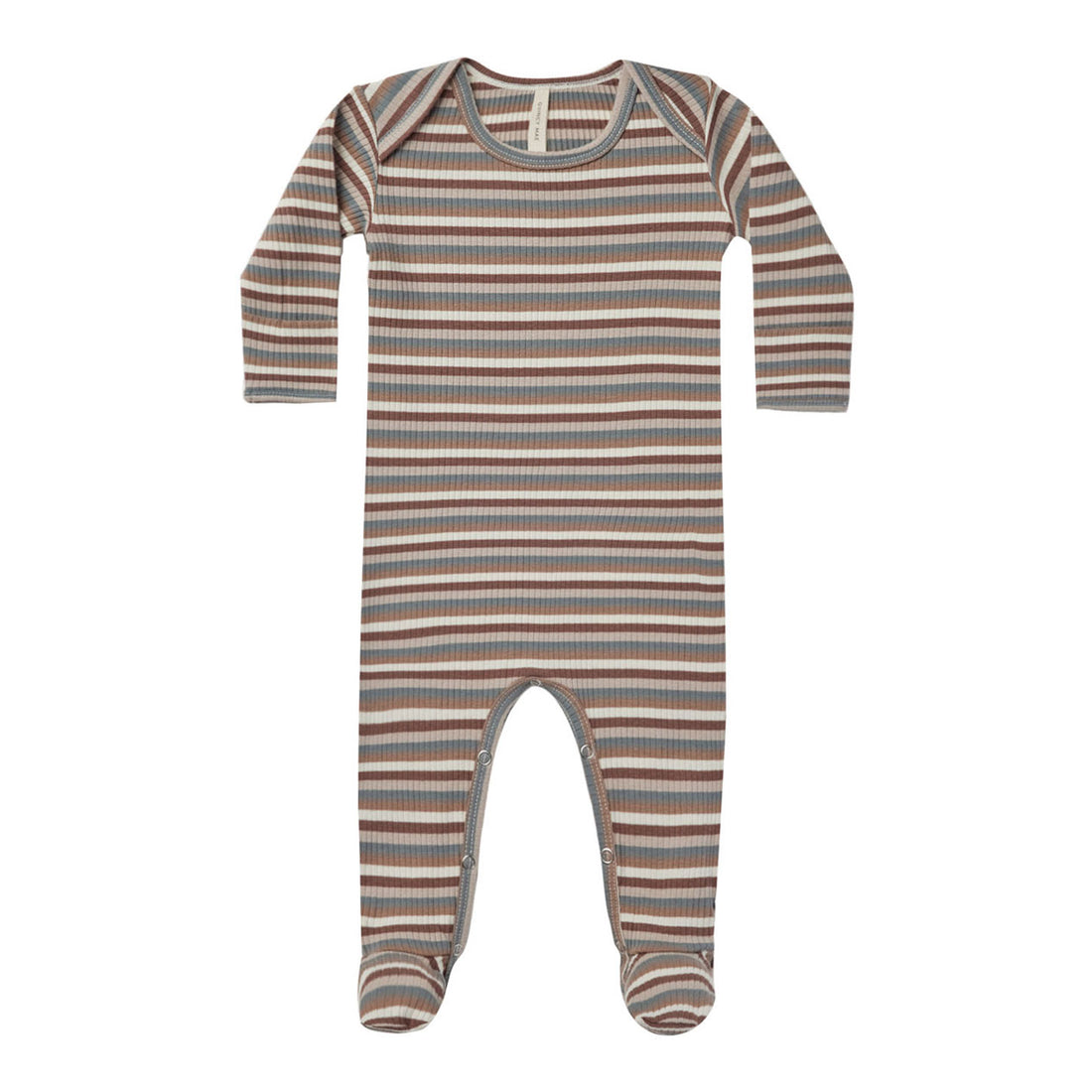 Quincy Mae Ribbed Footie | Autumn Stripe