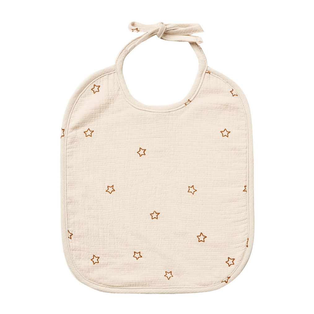 Quincy Mae Woven Tie Bib-Stars