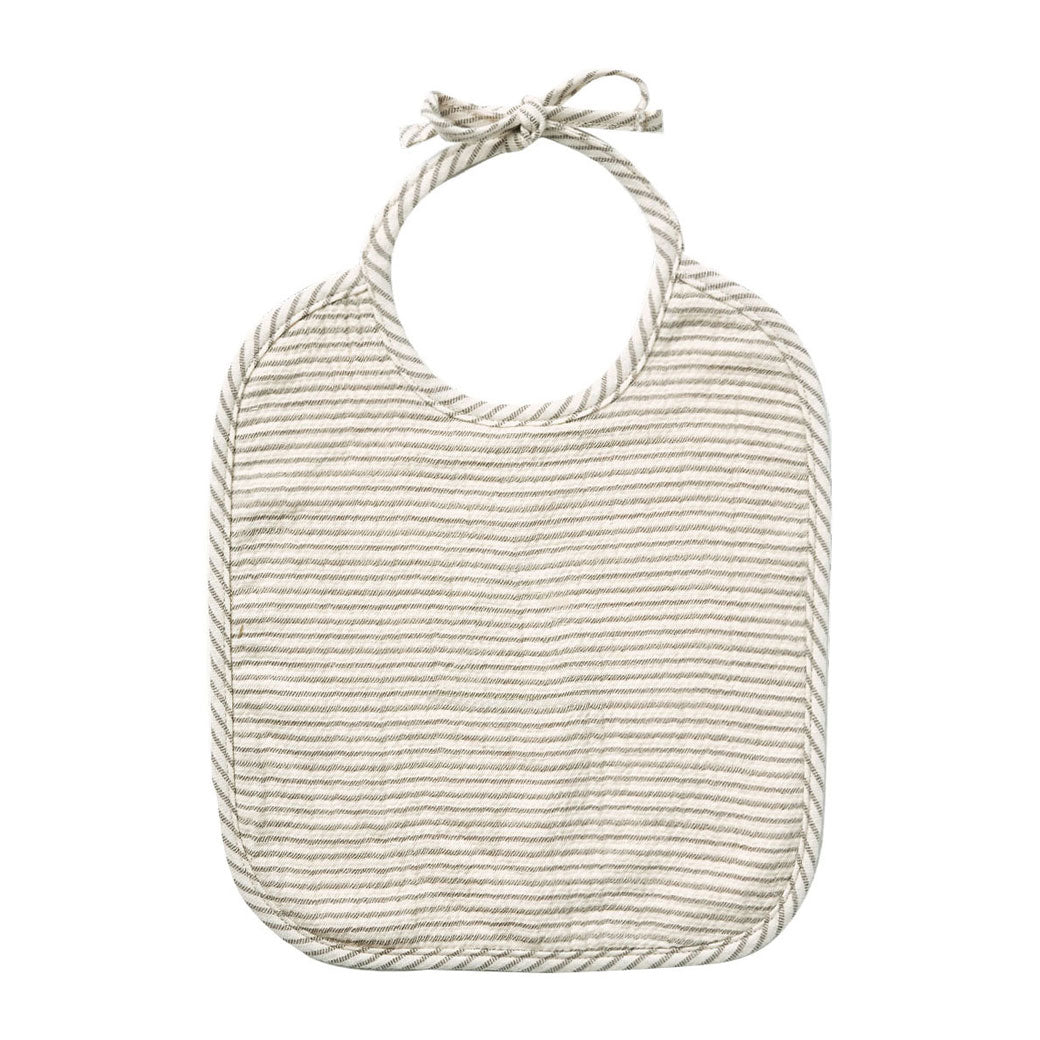 Quincy Mae Woven Tie Bib-Basil Stripe