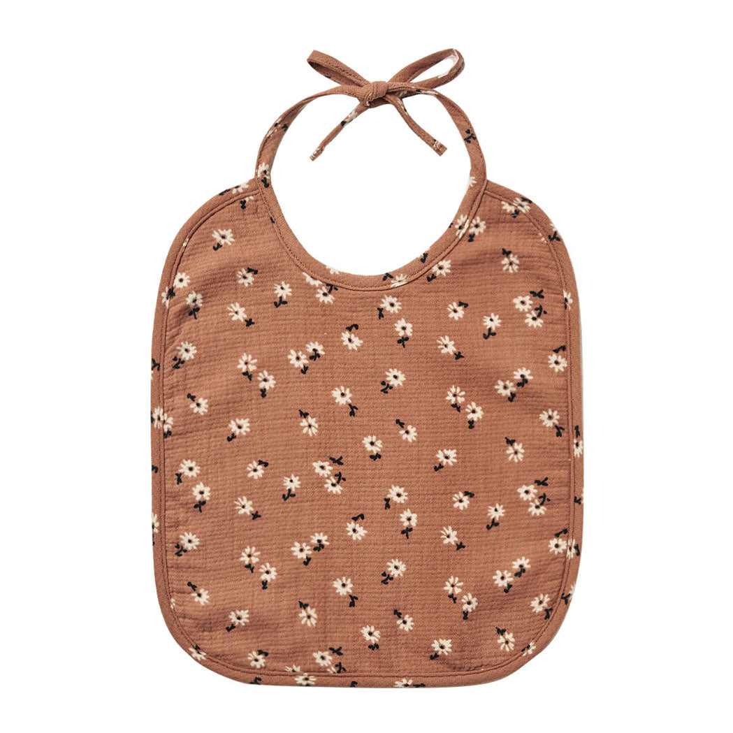 Quincy Mae Woven Tie Bib-Clay Ditsy