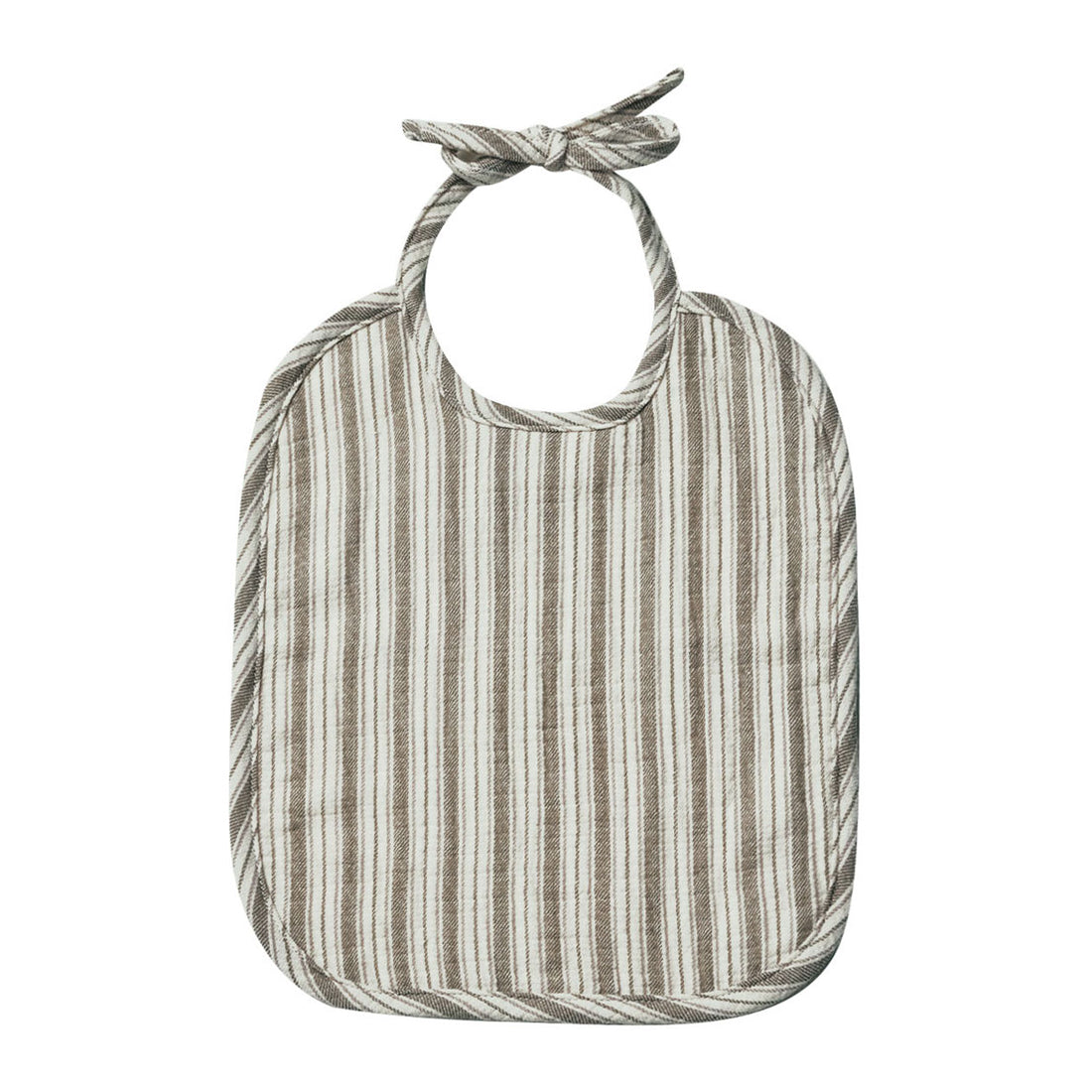 Quincy Mae Woven Tie Bib | Fern Stripe