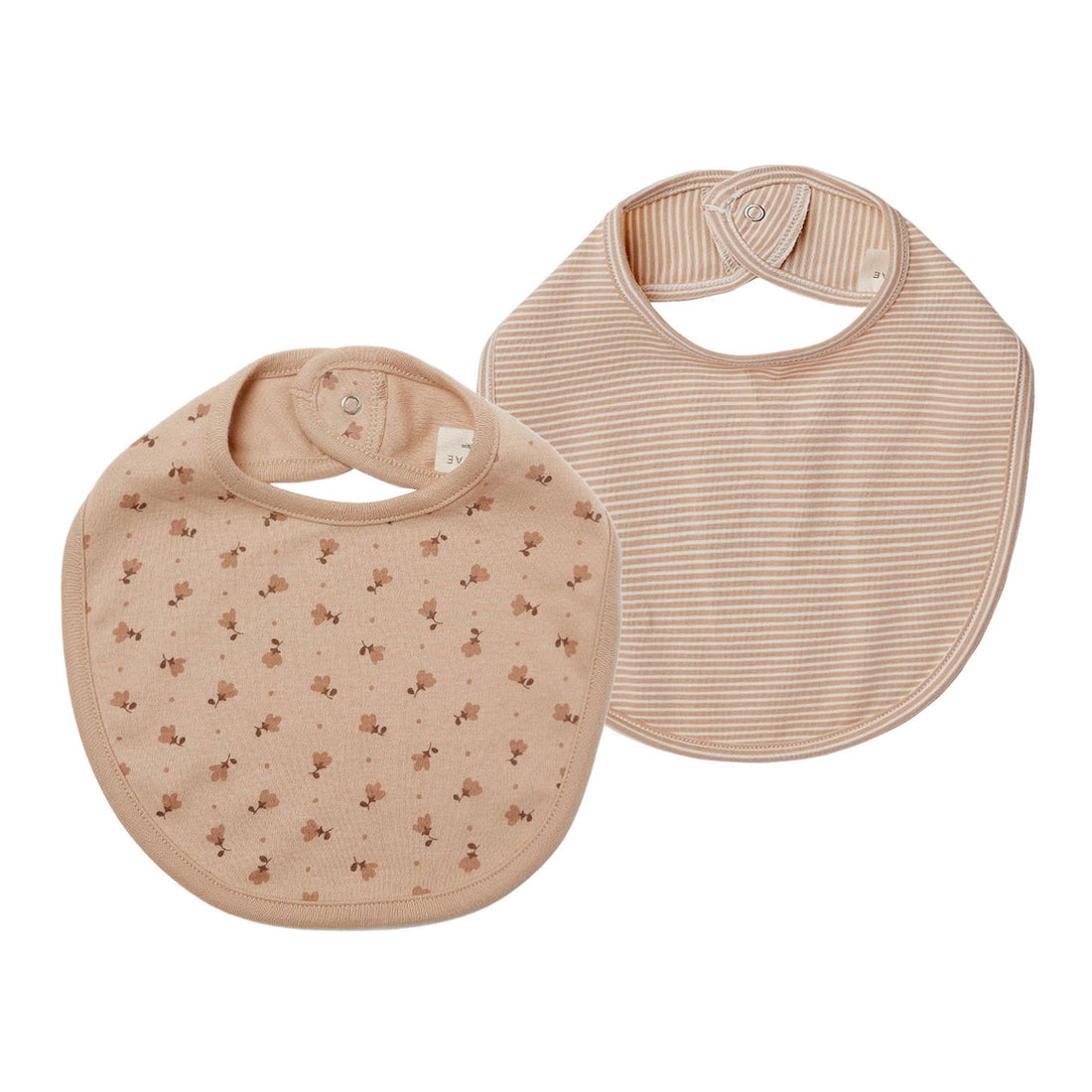 Quincy Mae Tulips, Apricot Stripe Jersey Snap Bib