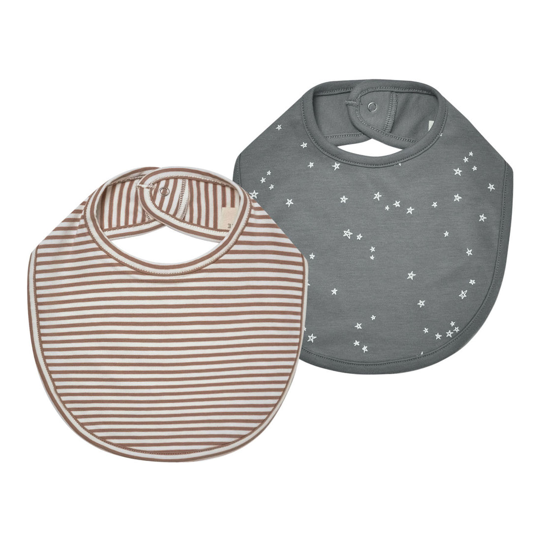 Quincy Mae Jersey Snap Bib Set | Stars, Cocoa Stripe