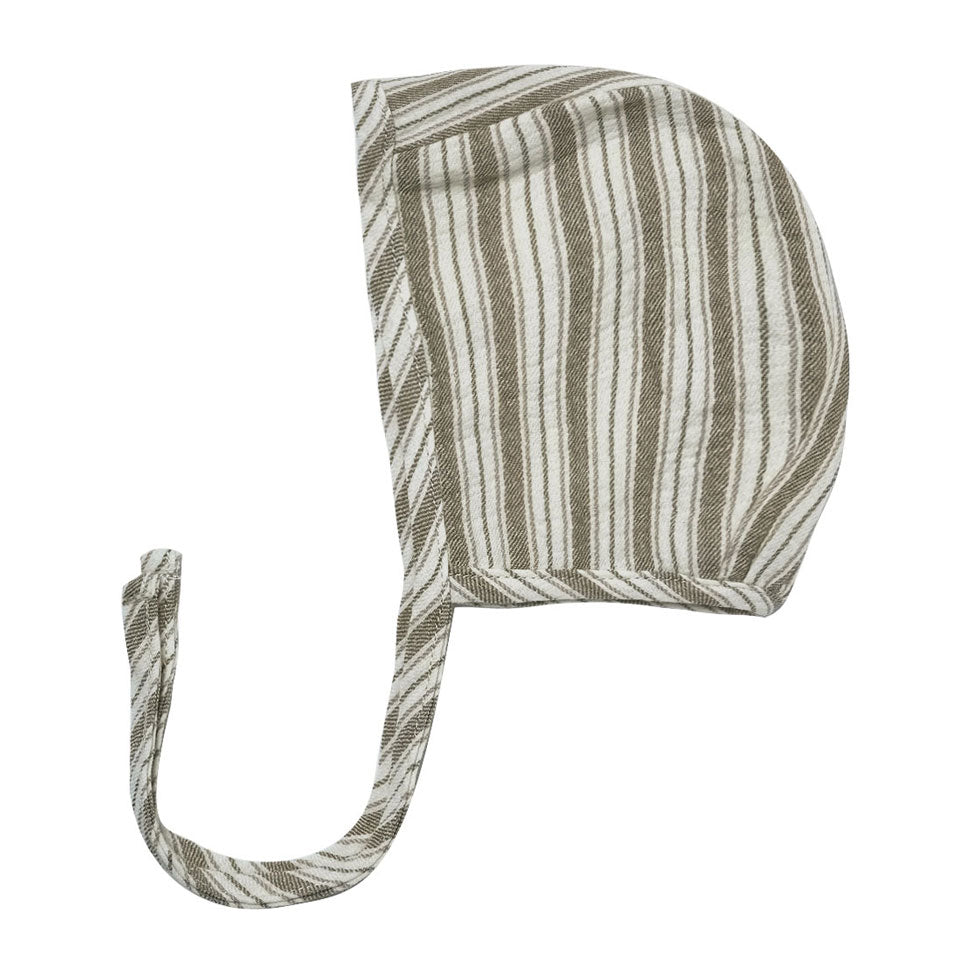 Quincy Mae Woven Baby Bonnet | Fern Stripe