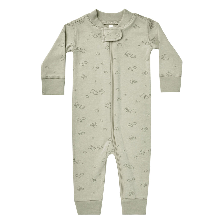 Quincy Mae Zip Longsleeve Sleeper | Airplanes